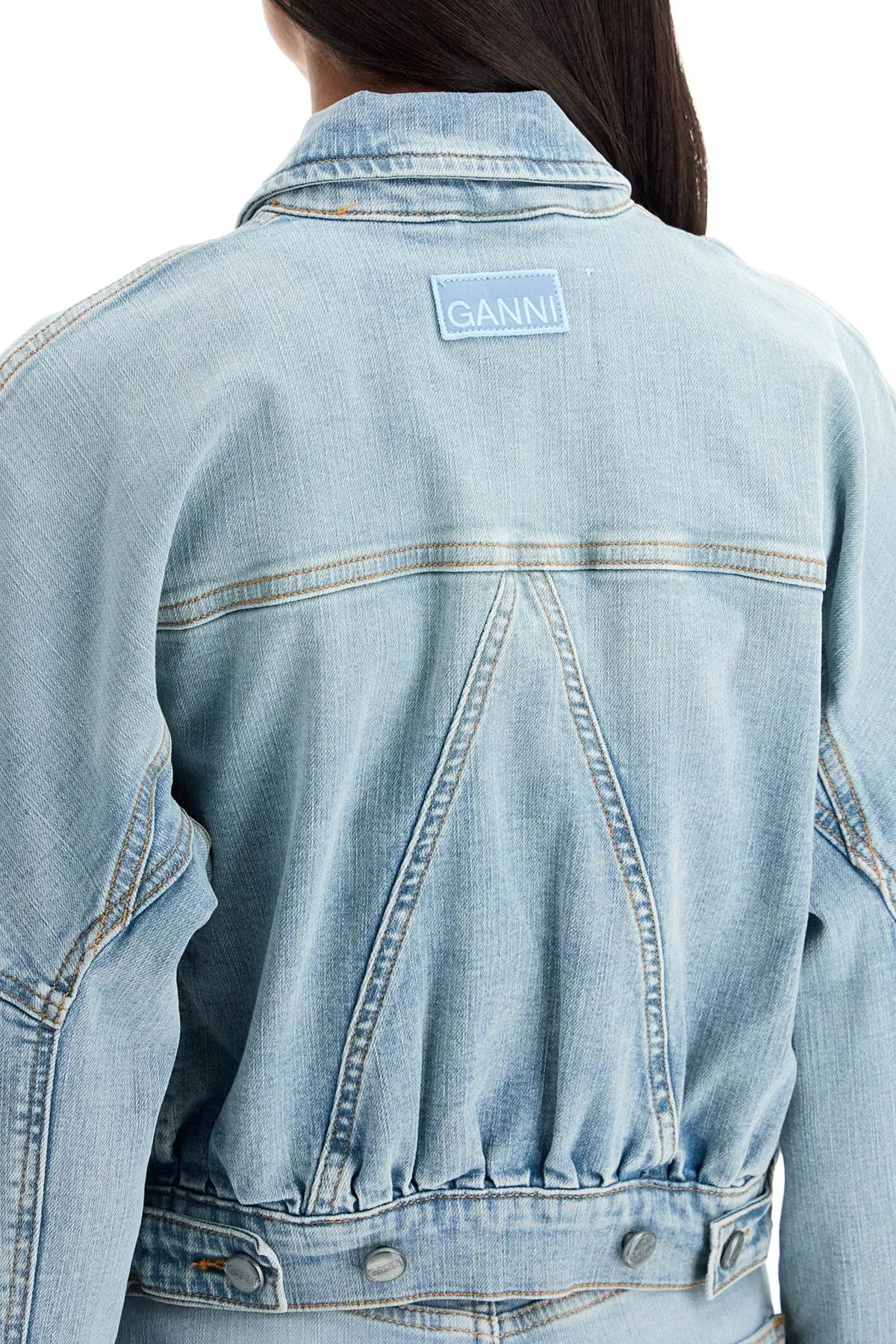 STRETCH DENIM BOMBER JACKET IN 8