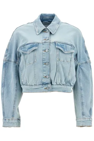 STRETCH DENIM BOMBER JACKET IN 8