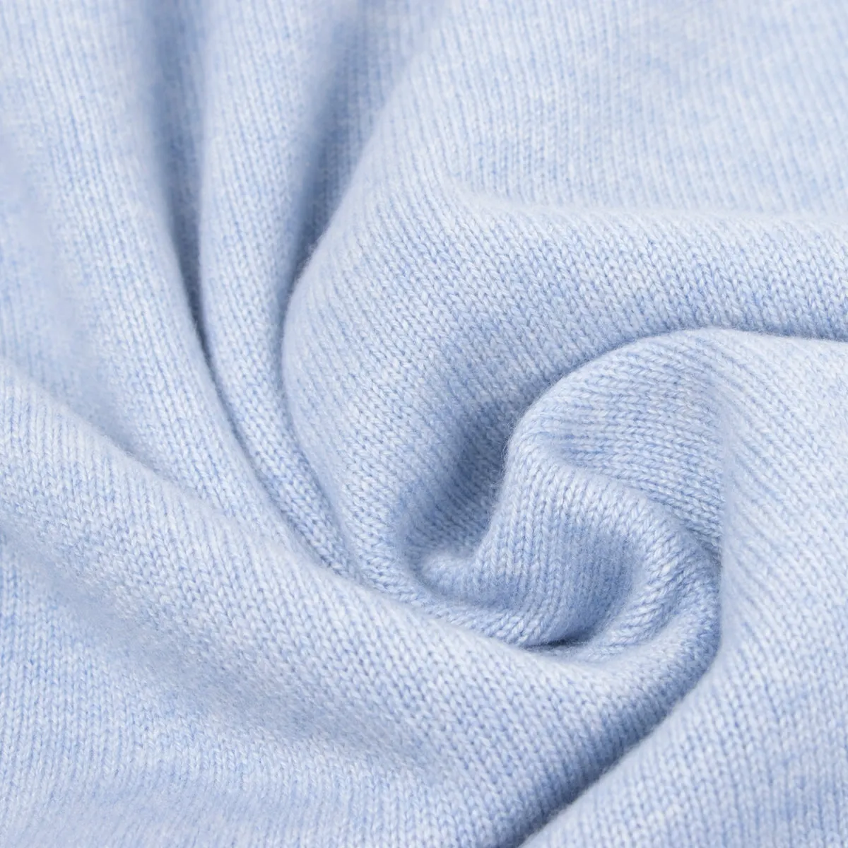 The Barra 4ply Full Zip Cashmere Cardigan - Atollo Blue / White Undyed
