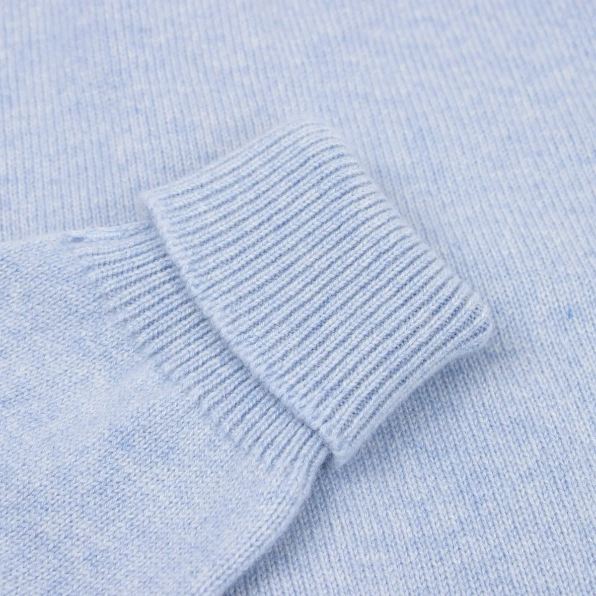 The Barra 4ply Full Zip Cashmere Cardigan - Atollo Blue / White Undyed