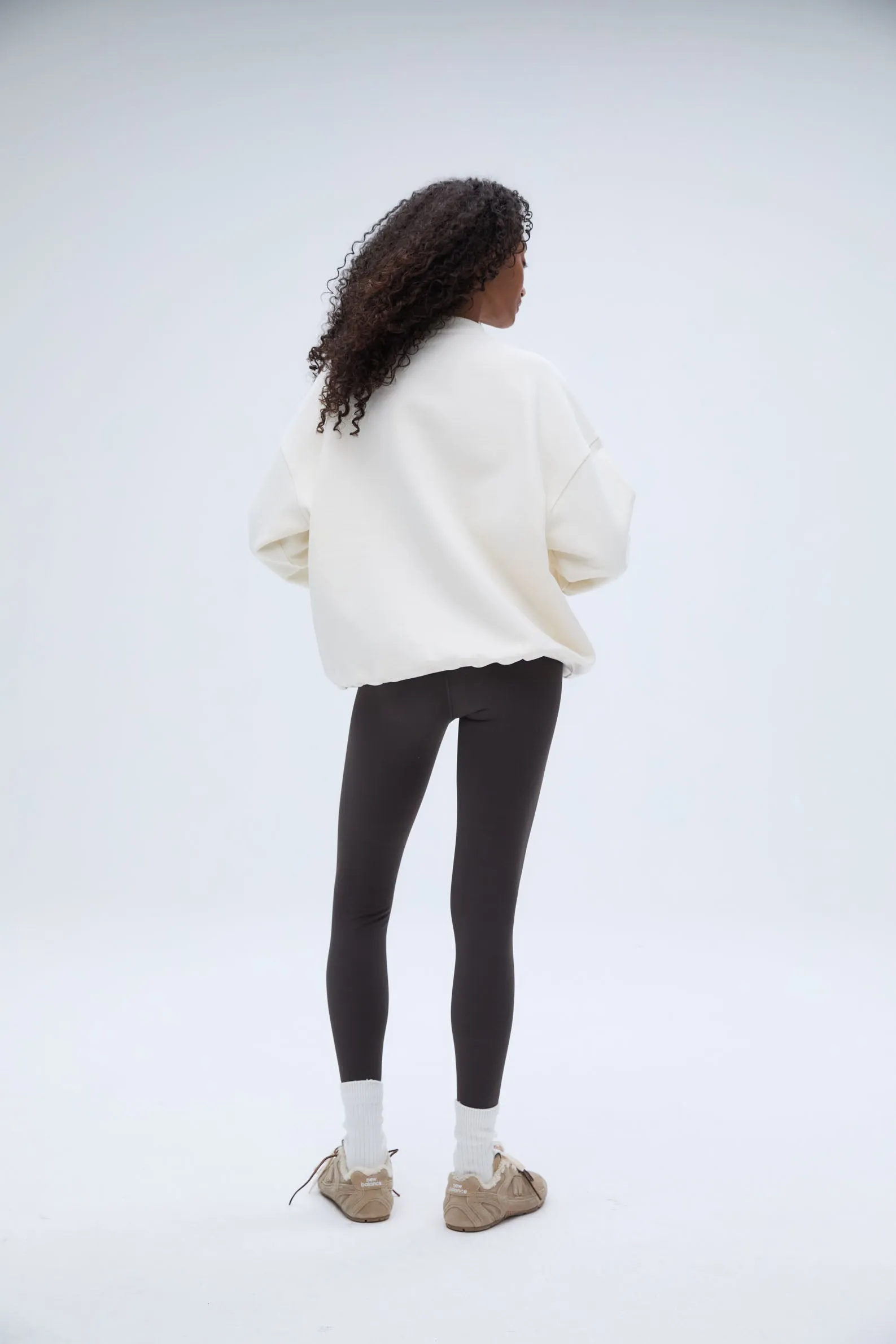 Varsity Oversized Sweatshirt - Marshmallow White/Coffee Bean