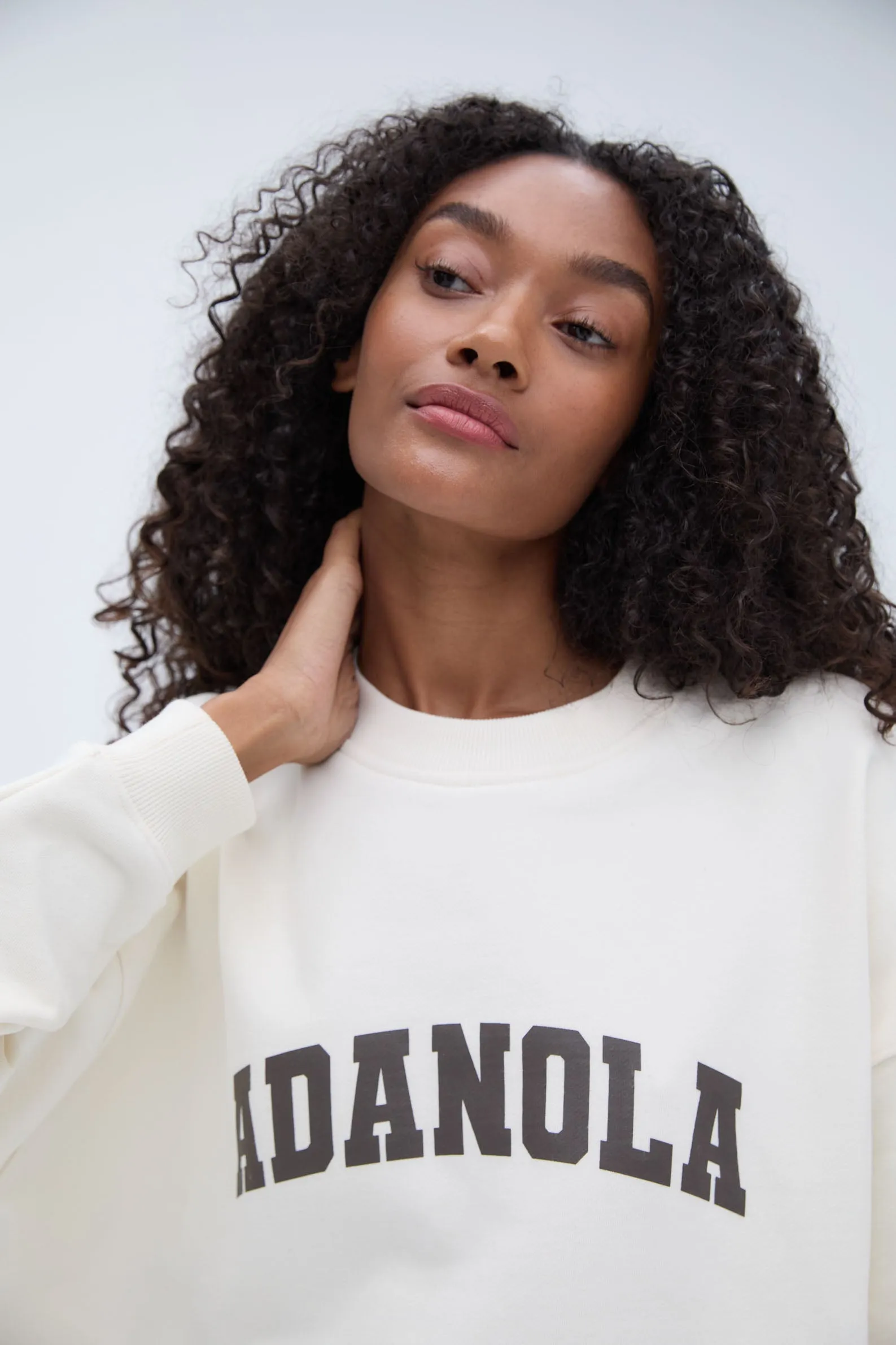 Varsity Oversized Sweatshirt - Marshmallow White/Coffee Bean