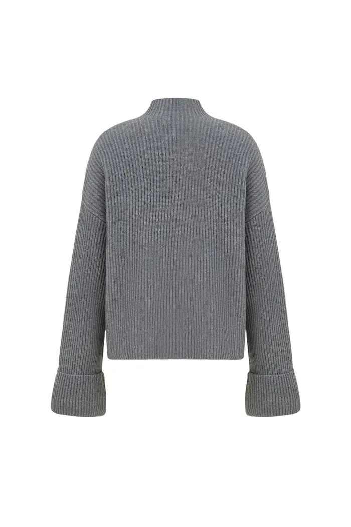 Victoria Mock Neck Sweater in Merino Cashmere Knit