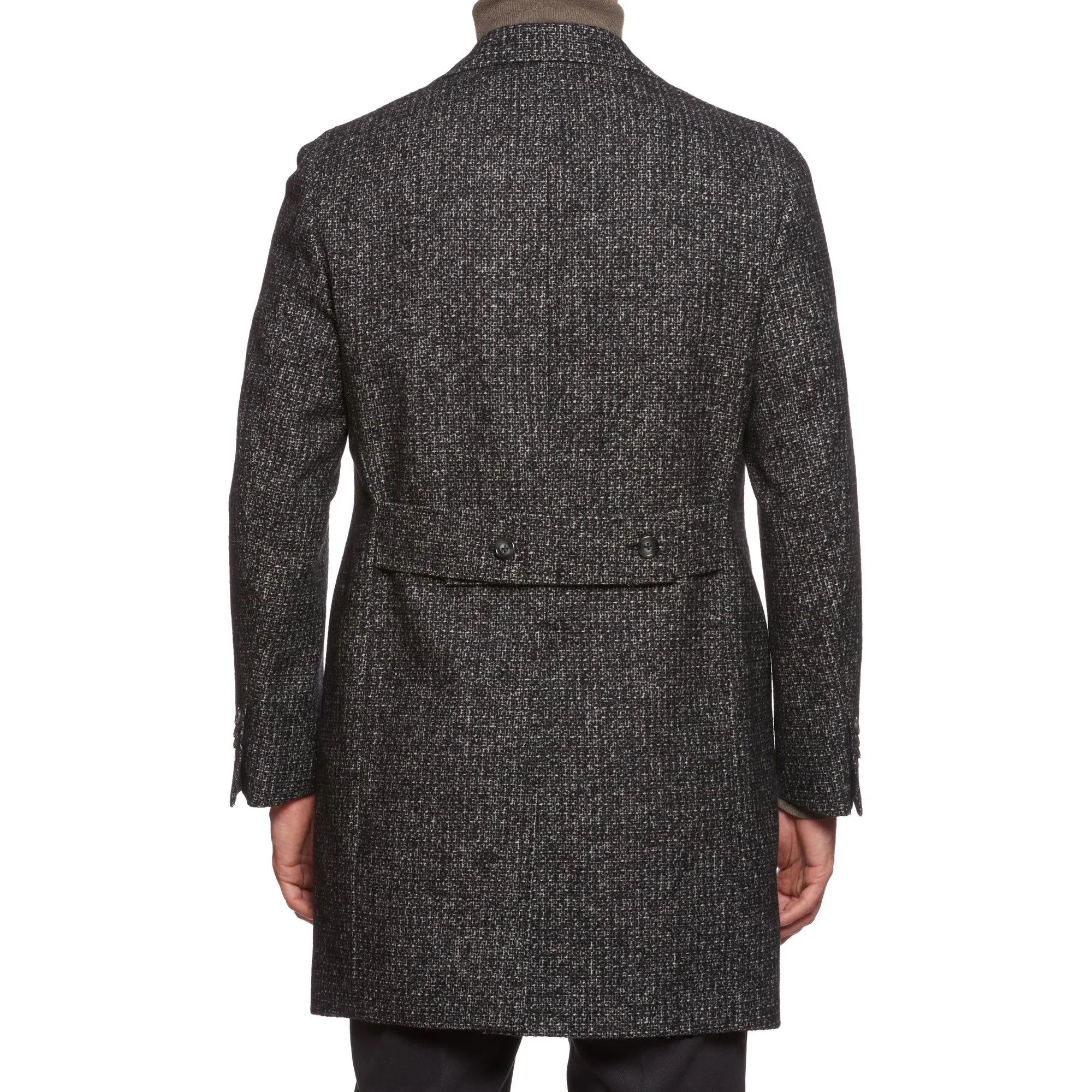 VINCENZO PALUMBO Napoli "Viky" Dark Gray Wool Back Belted Jacket Coat NEW