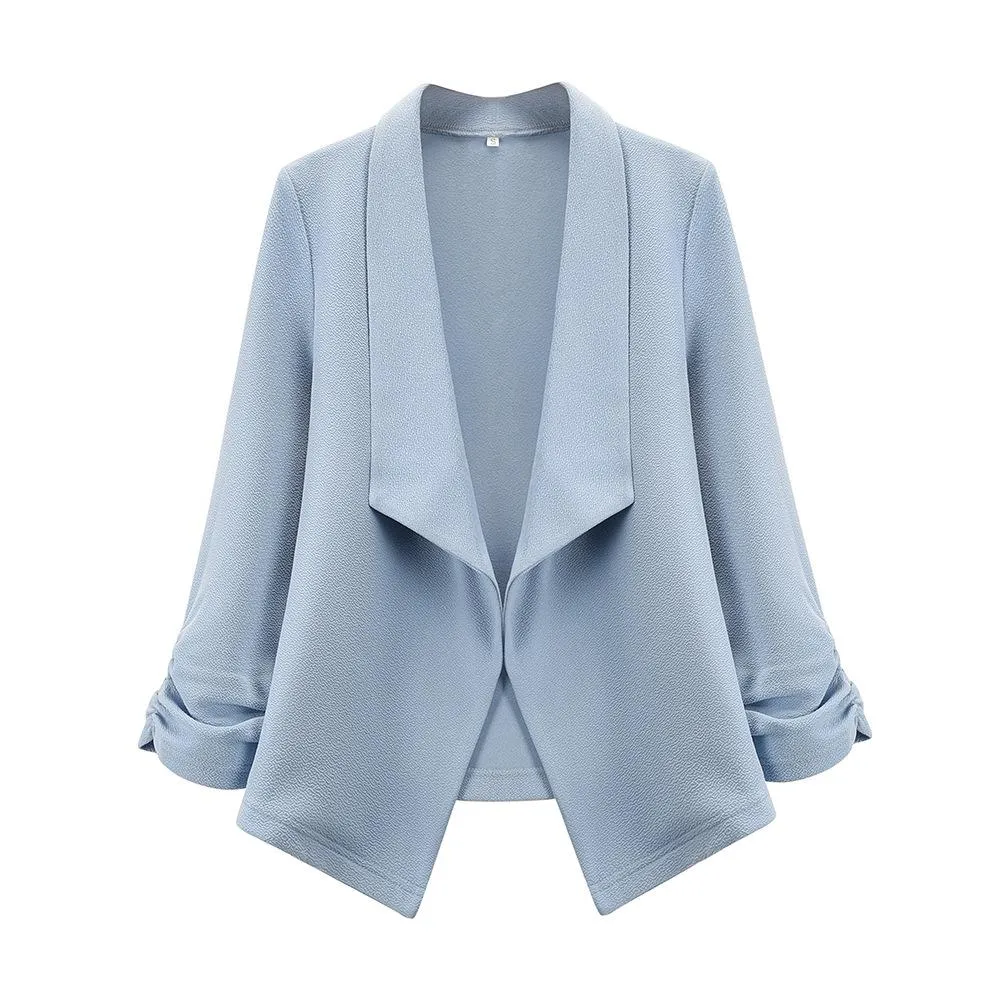 Women shawl collar half sleeve slim fit top coats