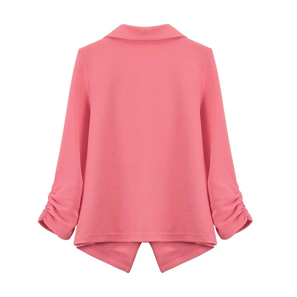 Women shawl collar half sleeve slim fit top coats