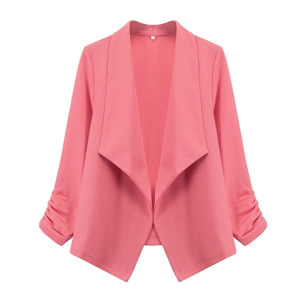 Women shawl collar half sleeve slim fit top coats