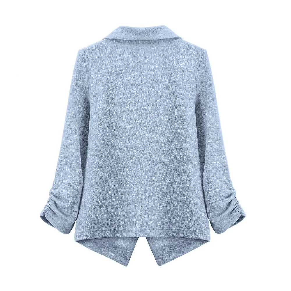 Women shawl collar half sleeve slim fit top coats