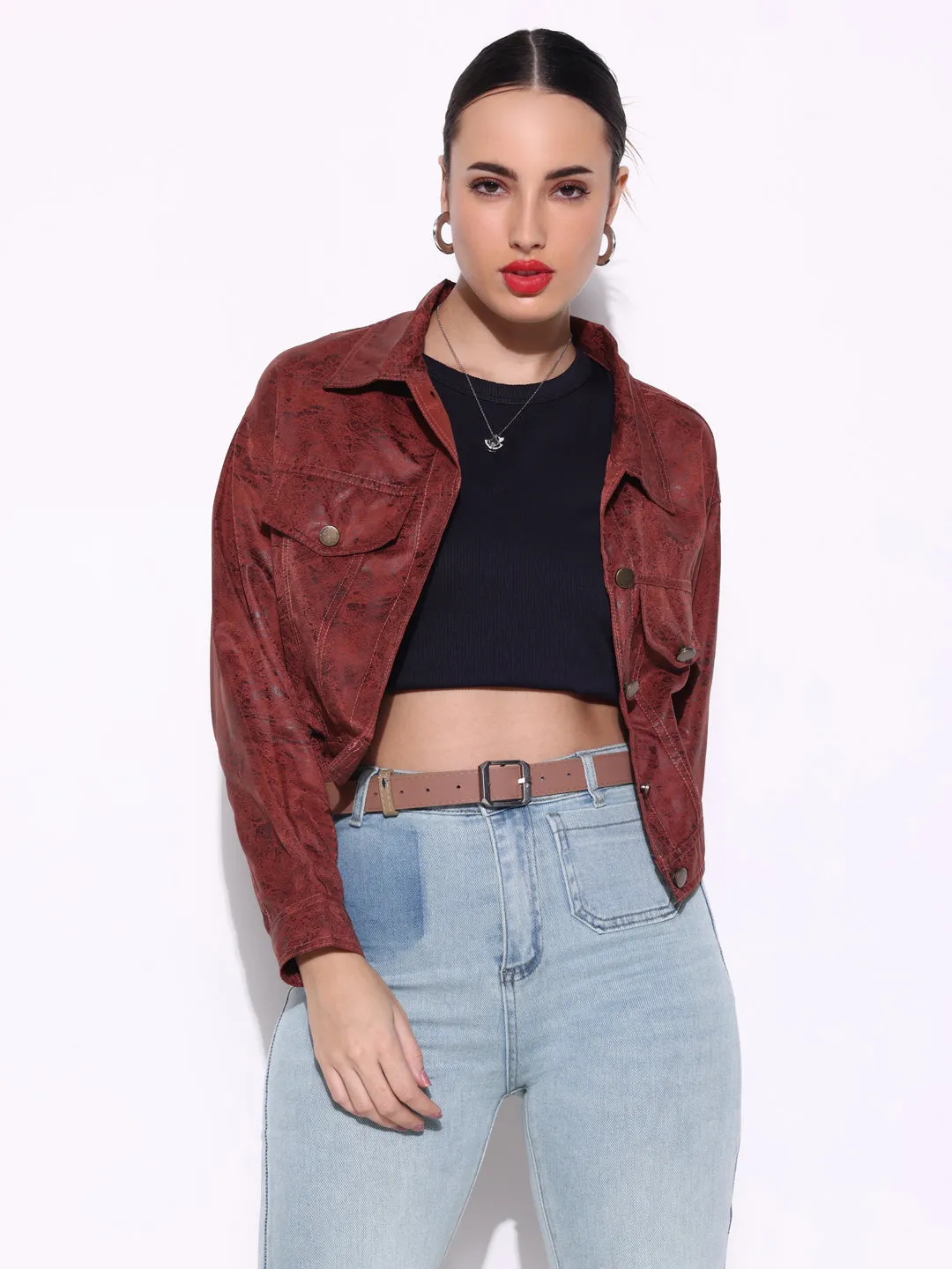 Women Solid Brown Jacket