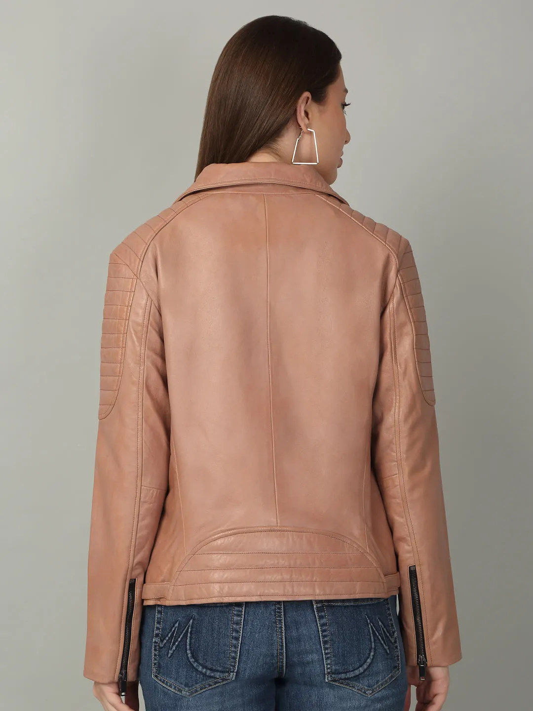 Women's Rose Leather Biker Jacket