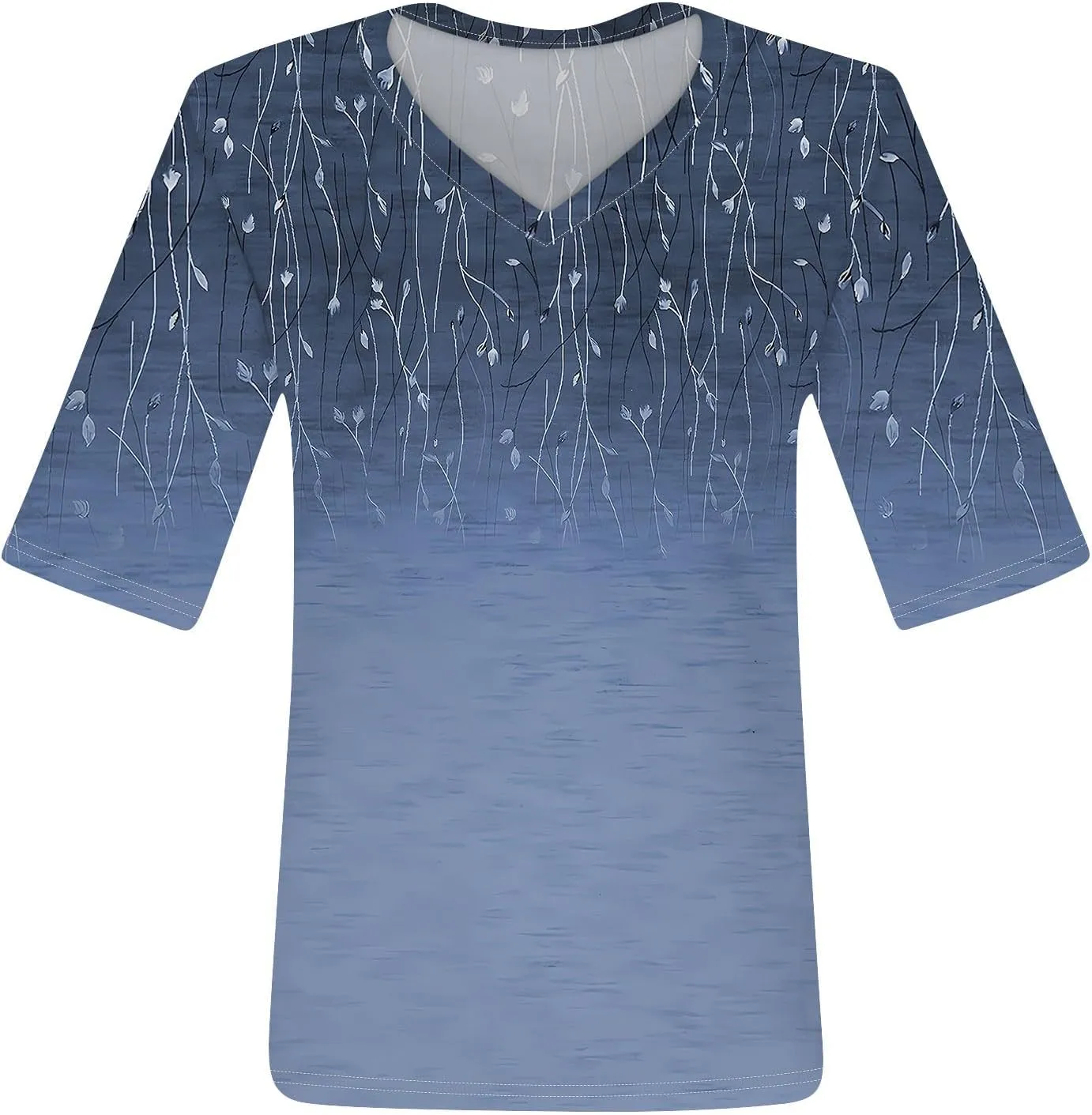 Womens Tops Half Sleeve Tops for Women Women's V Neck T Shirts Trendy Casual Print Pullover Summer Tees