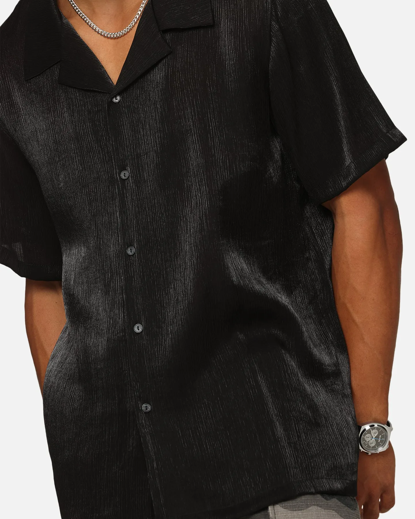 XXIII Diamond Button Up Shirt Black